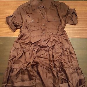 bebe Mid Length Brown Silk Dress
